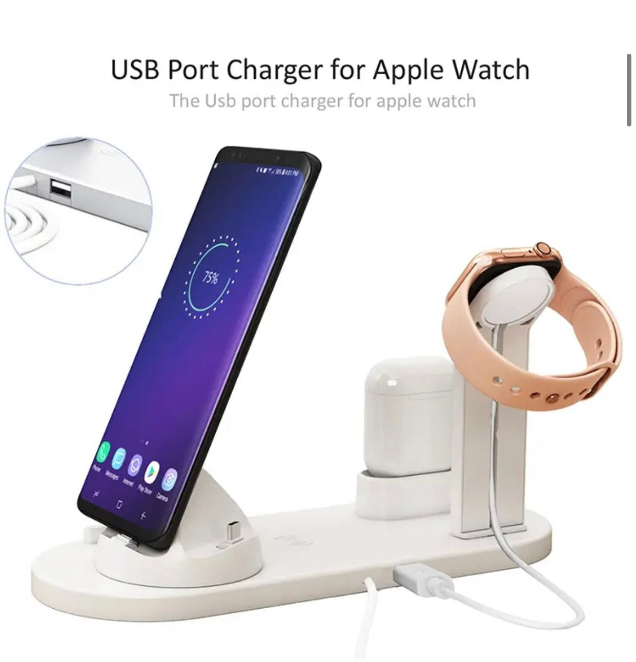 Portable Wireless Charger 5 in 1 | Station Pad | Watch, Airpods, iPhone and Standard Android Charger